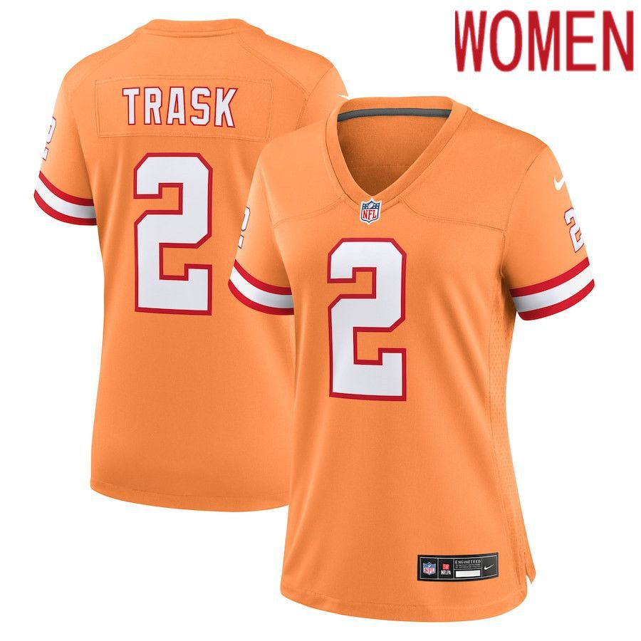Women Tampa Bay Buccaneers #2 Kyle Trask Nike Orange Throwback Game NFL Jersey->tampa bay buccaneers->NFL Jersey
